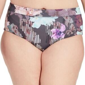 NWT Calia Wide Banded High Rise Swim Bottom in Botanical Garden Size 1X
